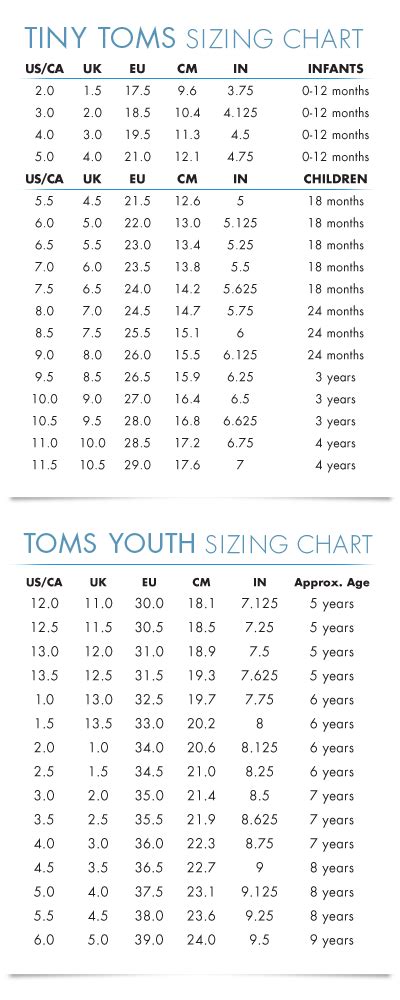 toms infant boots|toms infant shoe size chart.